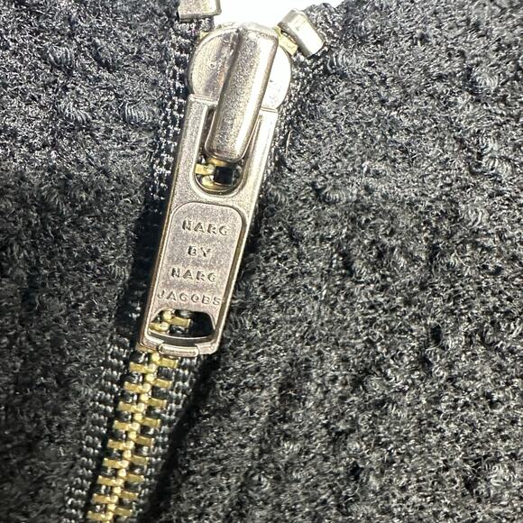 Marc Jacobs Black Wool Boucle Lace Mod Shift Dress Size S - Picture 8 of 10